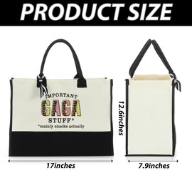 Gaga Gifts Grandma Beach Tote - Travel & Shopping Bag for Retirement, Birthday, Mothers Day, Thank You Gifts, Canvas