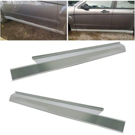 KUAFU Slip-on Rocker Panels Pair Compatible with Ford Focus 4 Door 2008 2009 2010 2011 Replacement for 2450842E 0401140L 0401140R Silver Steel Left & Right Side