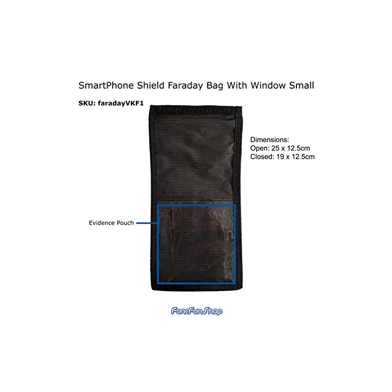 fonefunshop SmartPhone Shield Faraday Bag With Window - Small (VKF1)