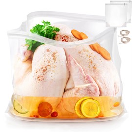2 Pack 22"×26" Turkey Brine Bags Extra Large brine bags for Turkey Holds up 40lb, Thickened Turkey Brining Bags with 2 removable zipper assist clips and Cotton Strings, turkey marinade bag