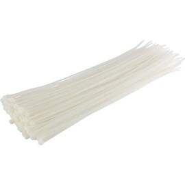 GTSE 8 Inch White/Clear Zip Ties, 100 Pack, 40lb Strength, UV Resistant Strong Nylon Cable Ties, Self-Locking 8" Tie Wraps