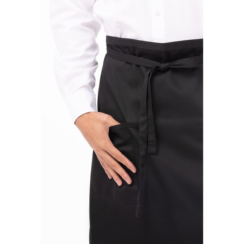 Chef Works Unisex Two Pocket Bistro Apron, Black, One Size