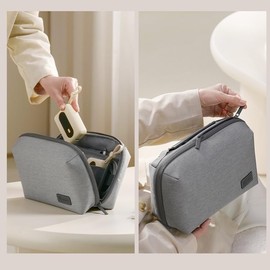 Water-Resistant and Compact Travel Organiser Bag for Electronics, Cosmetics, Daily Supplies with Multiple Pockets (Grey)