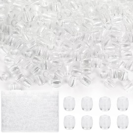 DoDoBeads 160 pcs 11×12mm Hair Beads, Clear Large Hole Beads for Hair, Jumbo Hair Beads, Hair Beads for Braids, Acrylic Beads for Craft, Large Pony Beads, Big Beads for Hair