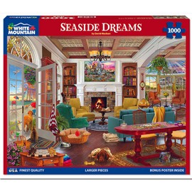 White Mountain Seaside Dreams 1000 Piece Jigsaw Puzzle Summer Beach House Puzzles for Adults and Family