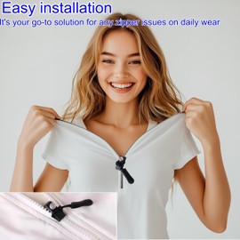 FeBohao 15pcs Removable Universal Zipper Repairer Zipper Pull Replacements Quick Install for Sewing Clothes Jacket Backpacks Shoes Boots