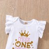 Ippopozzahah Baby Girl 1st/2 Birthday Outfits ONE Cotton Romper TuTu