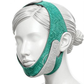 Mascarilla reafirmante de línea V con grafeno, reductor de papada transpirable y respetuoso con la piel, correa ajustable para la barbilla para dormir con tejido altamente elástico, efecto lif