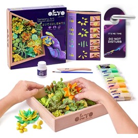 OKTO Art Kit Energy | Succulents Art Set 3D for Home Wall Decor | Craft Kits for Adults and Teen | Craft Box with Modeling Clay for Succulents | Hobby Kits Succulent DIY Kits