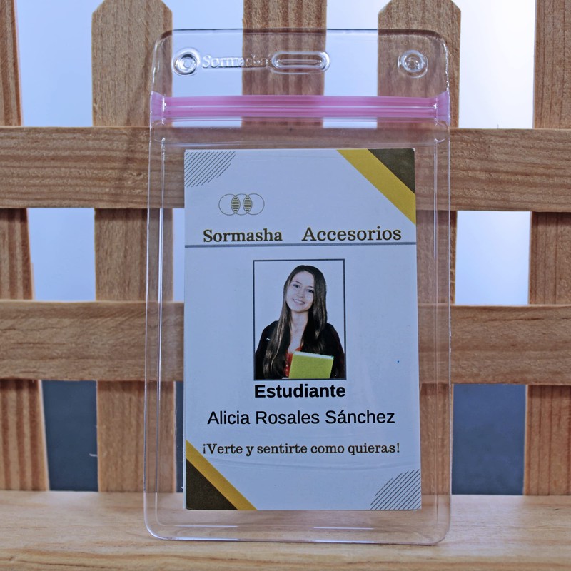 Sormasha Porta Gafete o Credencial, PVC Alta Transparencia Calibre S30