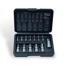 CCLIFE 13-Piece Hexagonal Socket Wrench Set Metric 2 mm - 14 mm for Torque Wrenches and Drills, S2 Alloy Steel