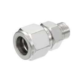 PATIKIL 1/4G x Φ1/2" 304 Stainless Steel Compression Tube Fitting, Double Ferrules Compression Tube Fitting Straight Adapter Connect