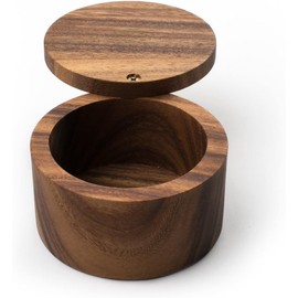SHAFA IMPEX Wood Salt or Spice Box with Swivel Cover perfect for keeping table salt, gourmet salts, herbs or favorite seasonings, close at hand on your countertop.