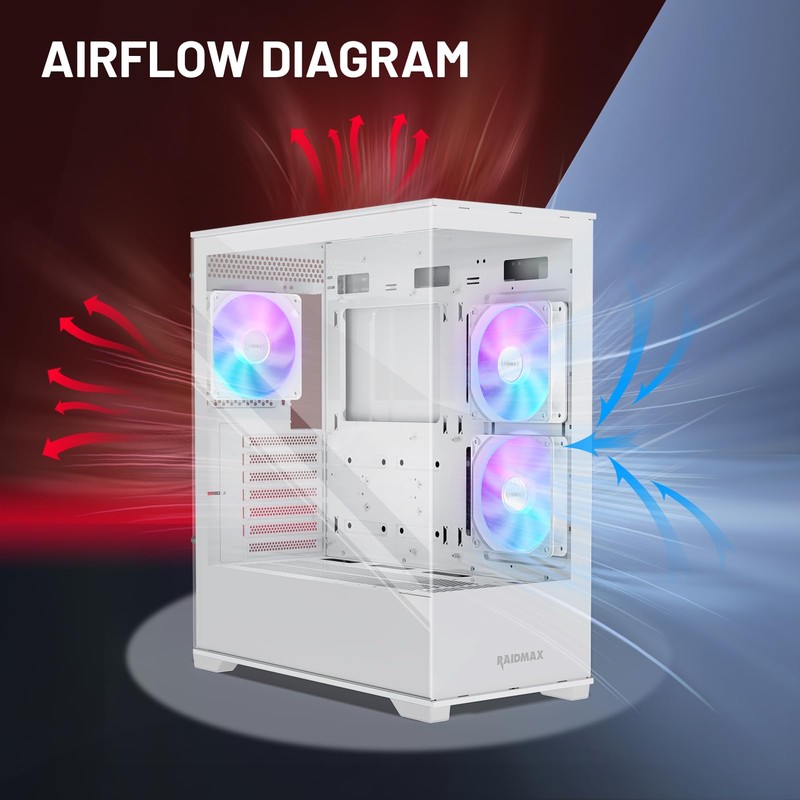 Raidmax i801 Tempered Glass Aqua View Case - Corner Structure-Free
