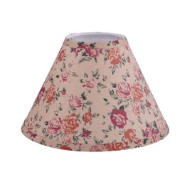 Aspen Creative 56042, Hardback Empire Transitional UNO Shade in Jacquard Textured Fabric with Floral Print, 4" Top x 10" Bottom x 7" Slant, Slip UNO 33mm Table Lamp