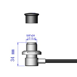 UngSung Vehicle Antenna Mount SO-239 UHF Female Right Angle Bulkhead to PL-259 UHF Male Connector with 14FT RG58/U Coaxial Cable for Compatible Antennas