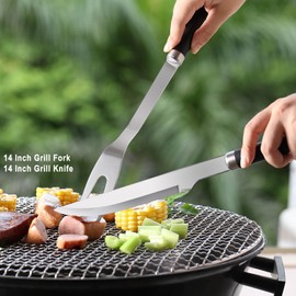 Juego de 12 herramientas para asar para barbacoa, kit de accesorios para asar para hombres, kit de regalo para barbacoa con cubeta de almacenamiento, herramientas para barbacoa, juego de herramientas