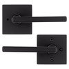 Kwikset Halifax Matte Black Bed and Bath Lever Right or