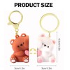 Cute Couple Keychain, 2PCS Mini Kawaii Cartoon Statue Bears Panda