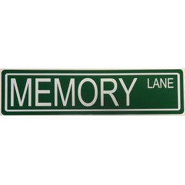 Memory Lane Metal Street Sign 6x24 Memories Special Event Birthday Anniversay Graduation Birth Milestone Vacation Wedding Honeymoon Childhood Life Family Reunion Job Nostalgia Bar Garage Man Cave Gift