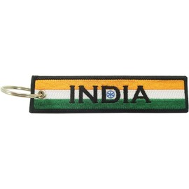 Llavero de la bandera de la India, 100% bordado