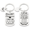 LHPYQ Happy 10th Anniversary Keychain Gifts for Him Her, 10