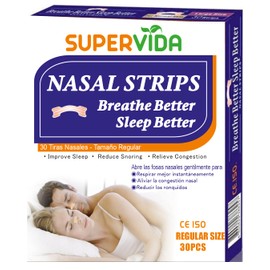 30 Tiras Nasales. Tiras nasales de calidad profesional. Ayuda con los ronquidos. Alivian al instante la congestión nasal. Suave con la piel y alta calidad. (Color Piel)