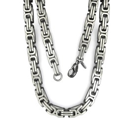 Fly Style Byzantine Byzantine Chain Stainless Steel Men's Necklace Polished Silver, Stainless Steel