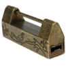 Quluxe Antique Chinese Lock and Key, Flower Bird Carved Retro