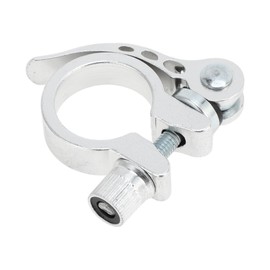 Motoforti Universal Bike Bicycle Seat Post Clamp Seatpost Collar, 31.8mm, Quick Release, Aluminum Alloy, Silver Tone
