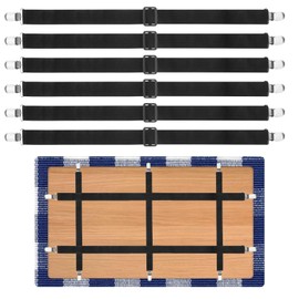 6 Packs Tablecloth Clips Hidden Strap Adjustable Elasticity Picnic Table Cloth Holder Clip for Outdoor Thick Tables Hiddens Straps Indoor Bed Sheet Clamp for Bench Cover Party Camping RV Accessories