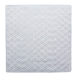 aztex PVC Non-Slip Shower or Bath Mat with Suction Cups and Drainage Holes, Slip Resistant Shower/Bath Tread, Made from PVC - Shower Mat, White