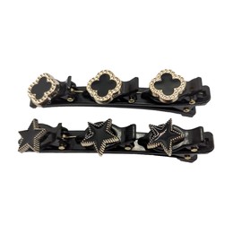 women's double-layer multifunctional hairpin. A hair accessory for girls' hair styling, a claw clip to tidy up loose hair and create a side-parted hairstyle (black).