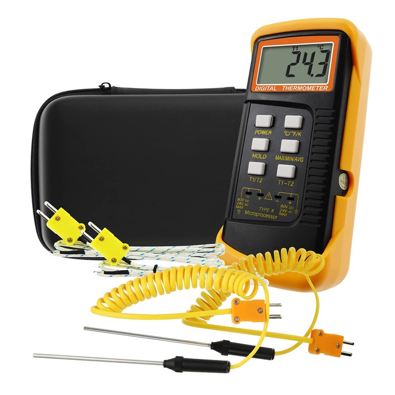 Digital Thermocouple Thermometer Type K (-50~1300°C) Dual Channel 4 Thermocouples