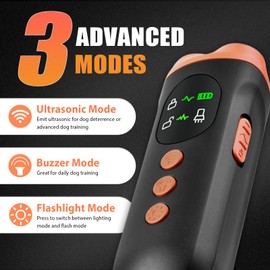 Lamido 4 in 1 Dog Bark Deterrent Devices with Functions Display Panel, 2500 mAh Type-C Rechargeable Anti Barking Device for Dogs, Ultrasonic Dog Training Device up to 35 Ft Effective Control Range