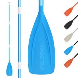 iTAOSTAR P01A-Pure Blue, SUP Paddle 3-Piece Floating Foldable Paddle Adjustable 160-210cm/63-84, Flexible Convertible Lightweight Oars with Glass Fiber Blade for Surfing