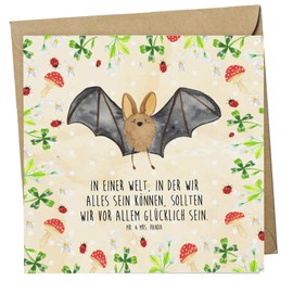 Mr. & Mrs. Panda Deluxe Karte Fledermaus Flügel - Geschenk, Einladungskarte, Grußkarte, lustige Sprüche, Tiere, Gute Laune, Tiermotive,