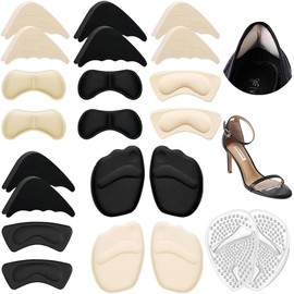 Almohadillas de Talón, Rellenador de Zapatos y Metatarsianas Adheribles Antideslizante y Reutilizables para Zapatos de Mujer y Hombre, Plantillas de Bola para Pies Aliviar el Dolor de Pies