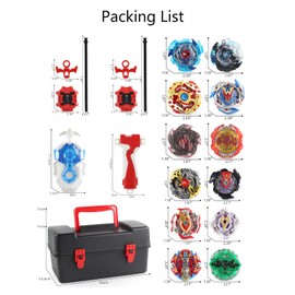 12 Pcs Battling Top Gyros Turbos Set, Spinning Top 4D Toy Gift 3 Launcher with Box Set-06A