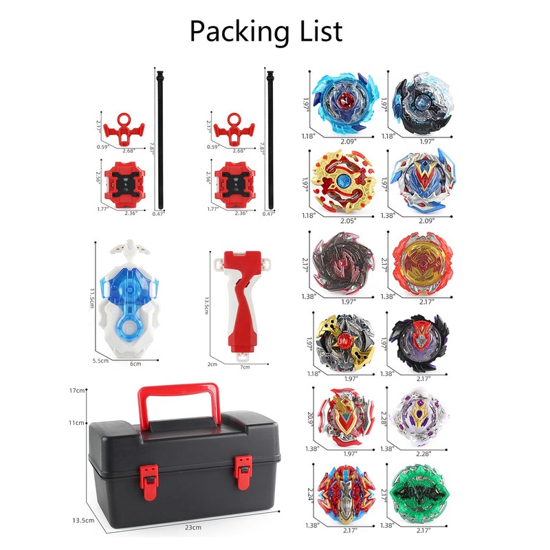 12 Pcs Battling Top Gyros Turbos Set, Spinning Top 4D
