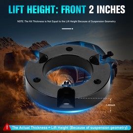 Front 2" Lift Kit Leveling Kits fit for 2000-2006 Toyota Tundra 2WD 2X2 4WD 4X4, Front Strut Spacers for 2001-2006 Sequoia Black