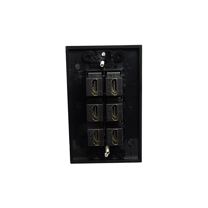 RiteAV - 6 Port HDMI 2.0 Decorative Wall Plate (Black)