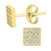 Citerna 9ct Yellow Gold Square Stud Earrings Set with CZ