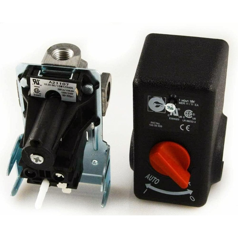 RJXL A21107 AB-9063158 Air Compressor Pressure Switch, Push Button, Automatic,