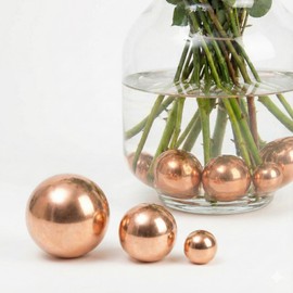 Tsukushido Long Lasting Copper Balls with Copper Ions, 0.4 inch (10 mm), 0.6 inch (15 mm), 0.8 inch (20 mm), Set of 3 Sizes, Water Quality, Antibacterial Effect, Just Put in a Vase, Prevents Water