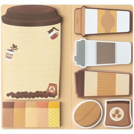 Coffee Cup Sticky Notes Set, 440 Sheets, Cute Coffee Theme Self-Stick Notes Pads, Divider Tabs Bundle, Writing Memo Pads for Coffee Lovers, Home, School, Office Supplies, Creative Small Gifts