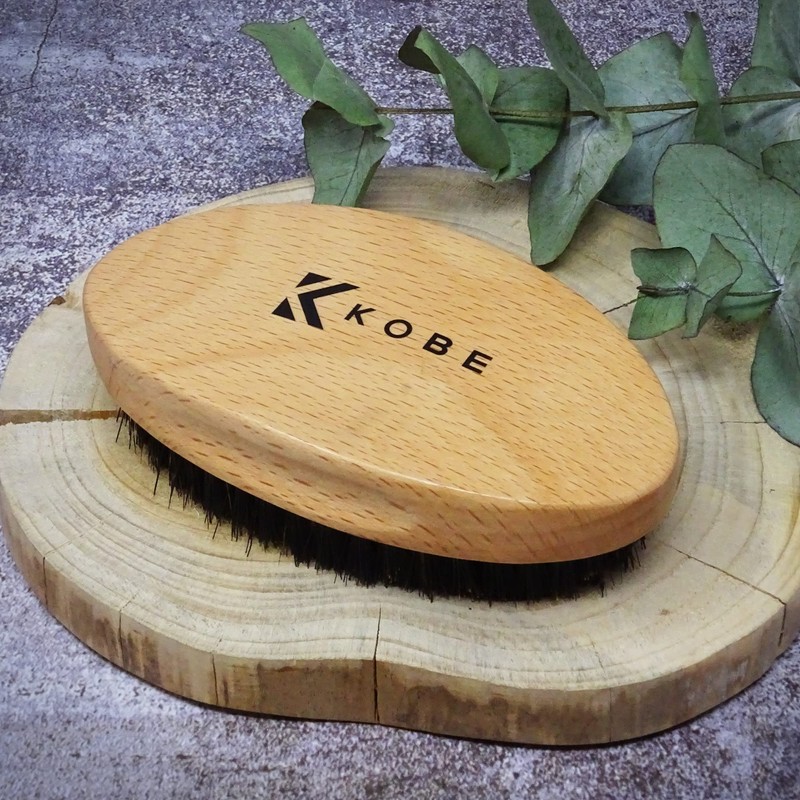 Kobe Palm Men's Military Style Boar Bristle Hair Brush /