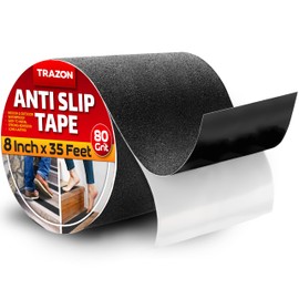 Grip Tape - Heavy Duty Anti Slip Tape for Stairs Outdoor/Indoor Waterproof 8Inch x 35Ft Safety Non Skid Roll for Stair Steps Ramp Traction Tread Staircases Grips Adhesive Non Slip Strips Walk Black