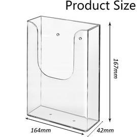 Niciksty Pack of 2 Wall Brochure Holders A4 Transparent Plastic Brochure Holder Wall Acrylic Brochure Holder for Magazine, Pamphlet, Brochures, Menu, Journals
