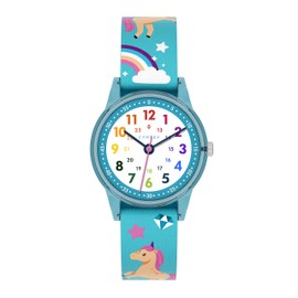 Cander Berlin MNA 0230 E Children's Watch Velcro Wristwatch Children Girls 3 ATM Learning Watch Waterproof Analogue Unicorn, Strap.
